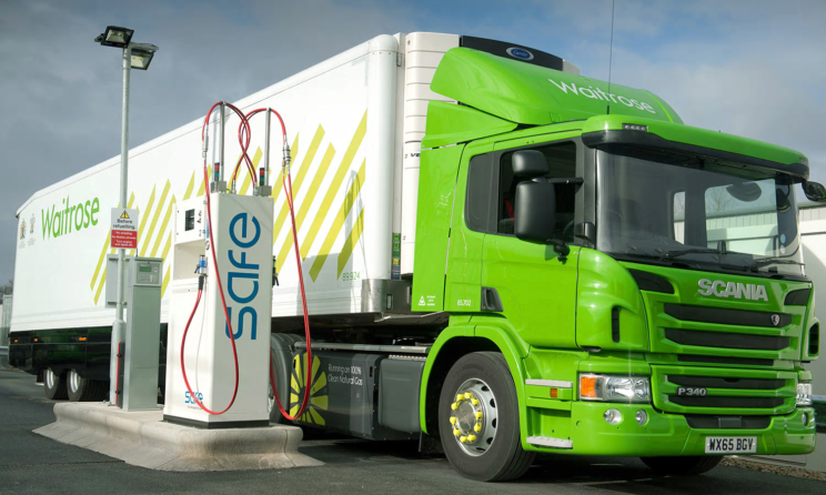 Ciężarówki na biometan w Wielkiej Brytanii